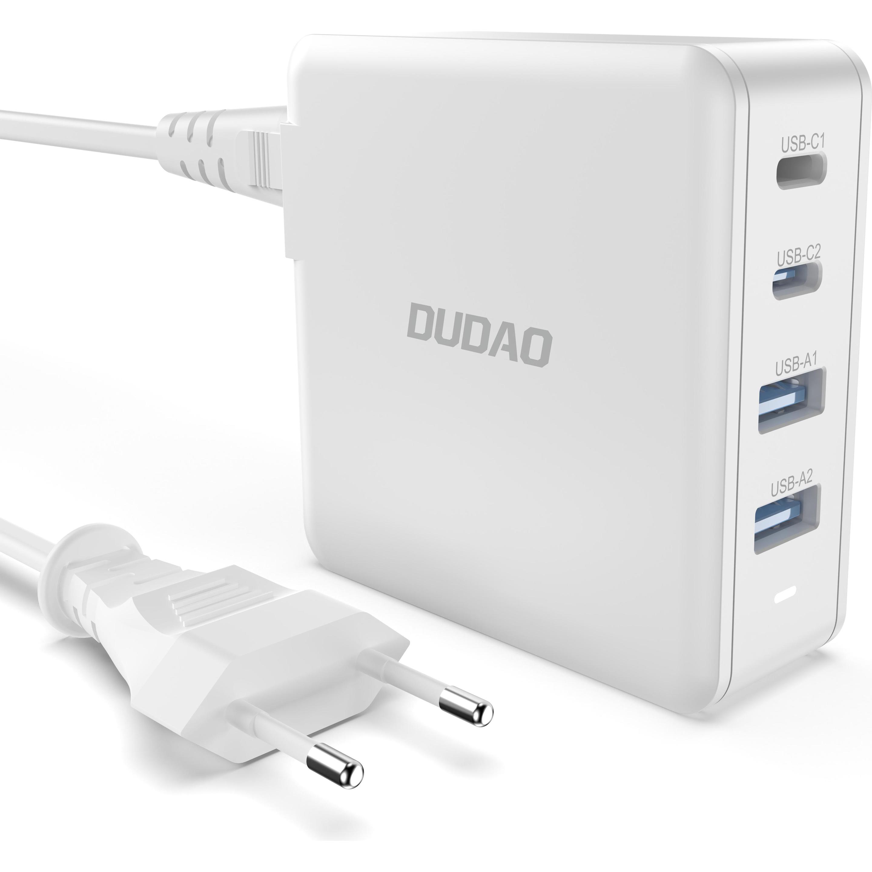 Dudao A100EU, GaN 100W USB Ladegerät mit 2xUSB-C und 2xUSB-A, Weiss