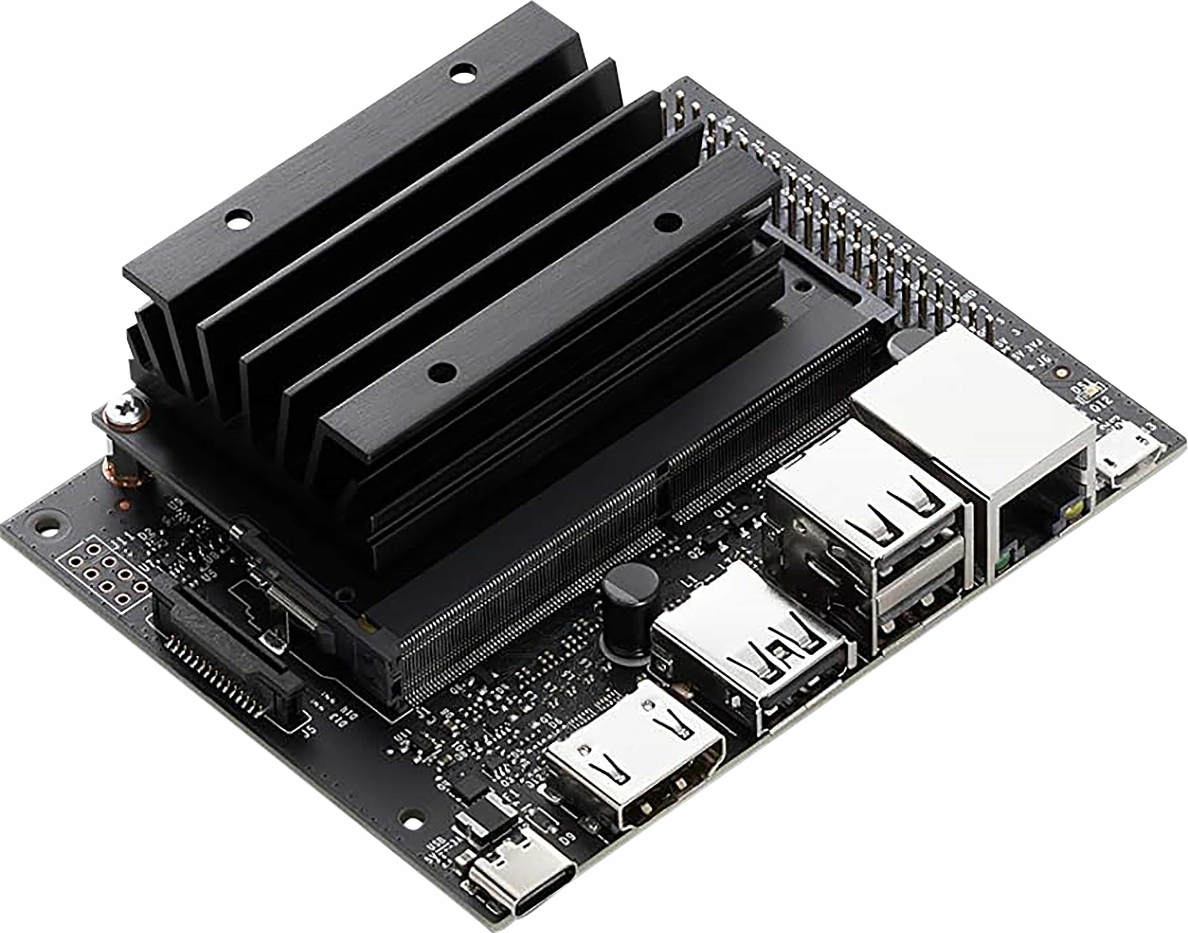 NVIDIA Jetson Nano 2GB, Starter Kit für KI-Entwicklung mit Stahlgehäuse, Netzteil und Kamera V2