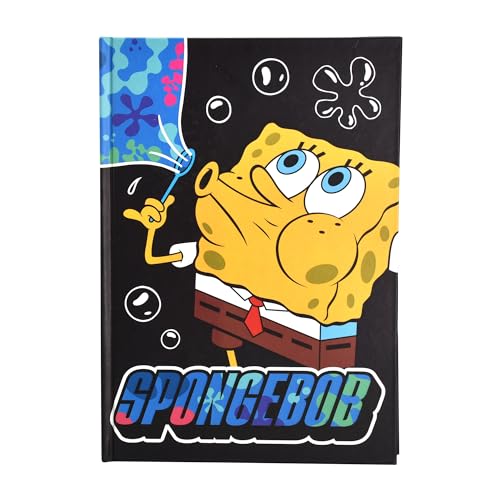 Spongebob Schwammkopf A5 Notizbuch, liniert mit 120 Seiten und robustem Cover, lebendiges Design mit SpongeBob
