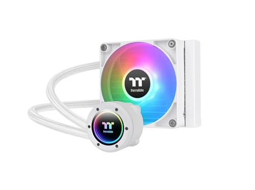 Thermaltake TH120 V2 ARGB Sync CPU Liquid Cooler Snow Edition All-In-One, für kleine und mittlere Gehäuse geeignet, mit Infinity-Mirror-Design