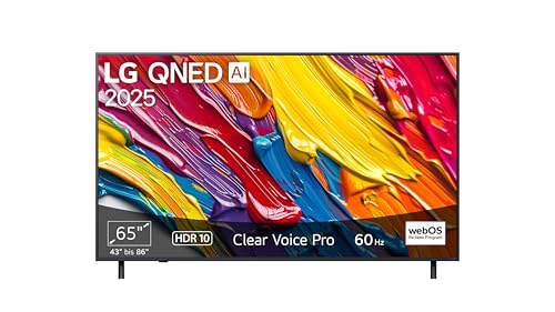 LG 65QNED82A6B, 65 Zoll 4K QNED AI TV mit α7 Gen8 4K AI Prozessor, webOS 25, 60Hz, Dynamic QNED Color-Display und HGiG-Unterstützung