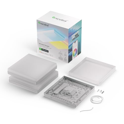 nanoleaf Skylight Starter Kit, 3 LED RGBCW Smarte Deckenleuchten - Modulare WLAN LED Deckenlampen, 16 Mio. Farben, Dimmbar, Musik & Bildschirm Sync, Funktioniert mit Apple Home Alexa Google Home
