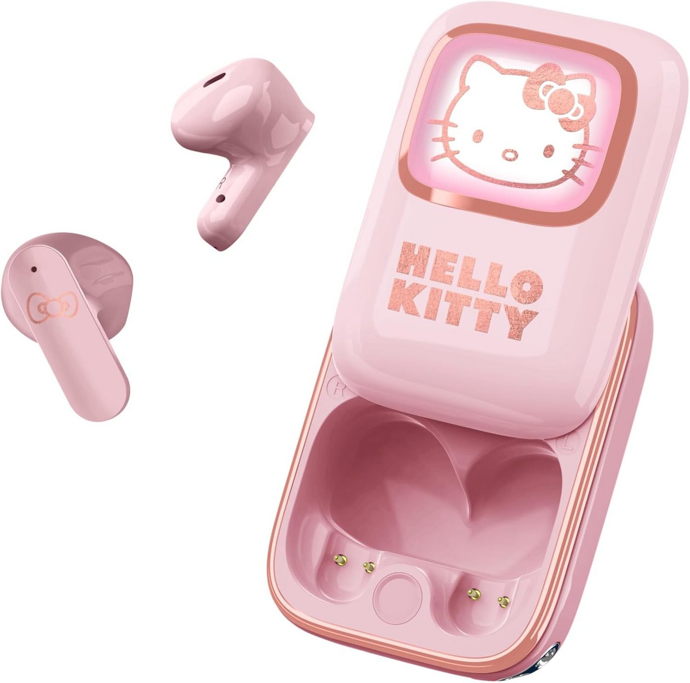 OTL Hello Kitty TWS-Kopfhörer HK1281, In-Ear-Kopfhörer mit Ladebox, Bluetooth, Smart Touch Control, Hello Kitty Design