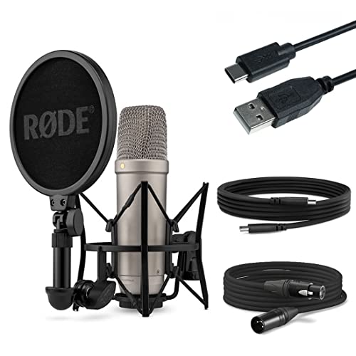 Rode NT1 5th Generation XLR USB Studio-Mikrofon + keepdrum USB Kabel Typ A zu Typ C 50cm