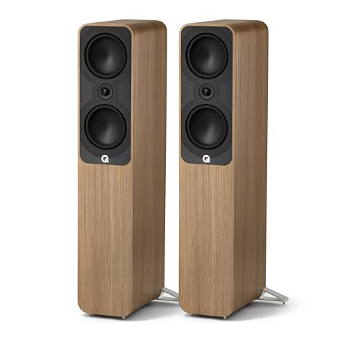 Q Acoustics 5050 Standlautsprecher Holme Oak - 2 x 6 Mittel-/Bass-Treiber, 2,5 cm Hochtöner - Surround-Sound für TV/Plattenspieler - Holme-Eiche