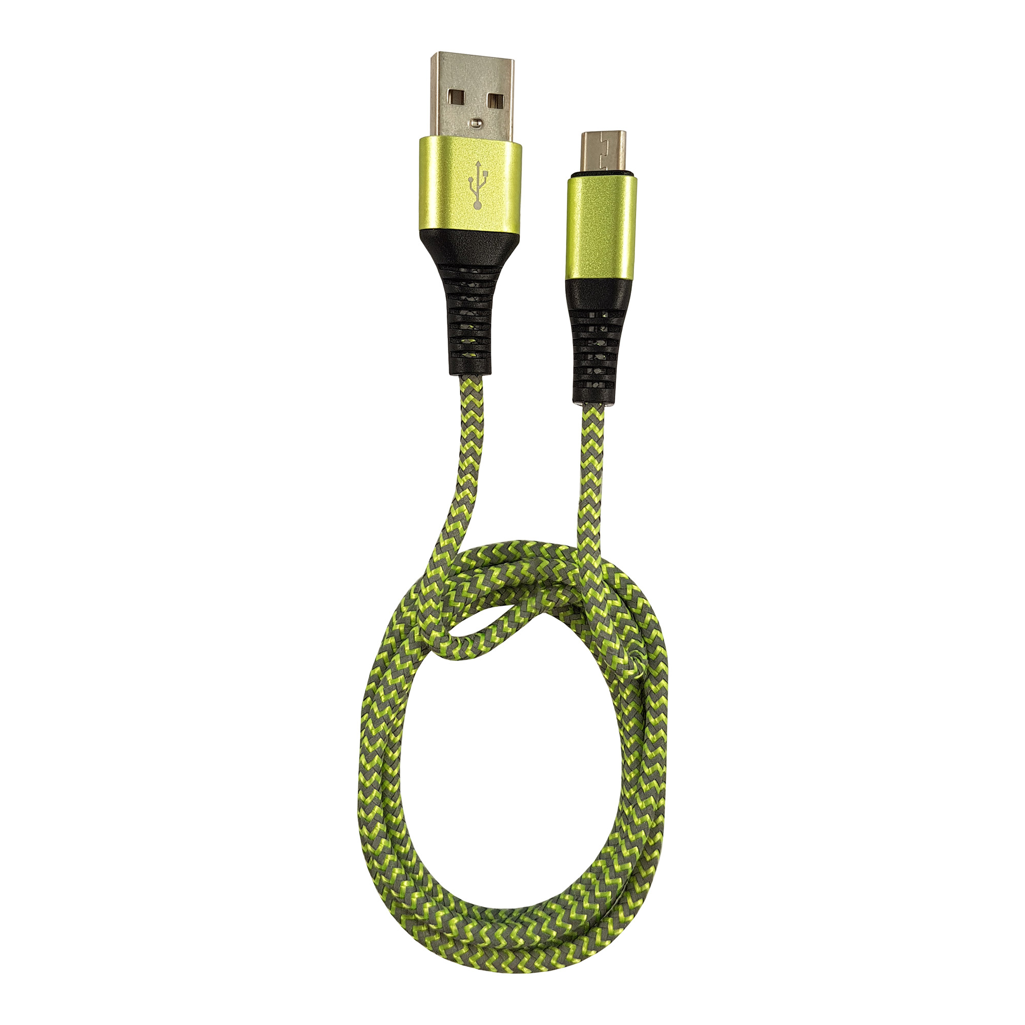 LC-Power LC-C-USB-MICRO-1M-7, USB A zu Micro-USB Kabel, 1m, grün/grau, Schnellade- und Datenkabel bis 2A