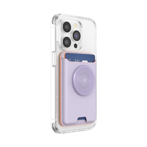 PopSockets PopWallet für MagSafe, schlanker Kartenhalter mit Griff und Adapterring, Lavender