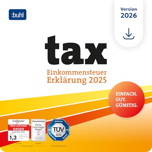 Buhl Data Service tax 2026, Steuersoftware für Steuerjahr 2025 mit ELSTER, kostenfreien Updates und Telefon-Support