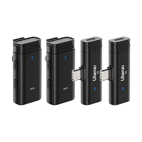 Ulanzi HM2301, Dual Transmitter Multi Device Wireless Microphone, kompakt und benutzerfreundlich für Interviews und Präsentationen