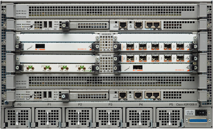 Cisco ASR 1000 ASR 1006-X, Router-Gehäuse mit Rackmontage, 6U, grau