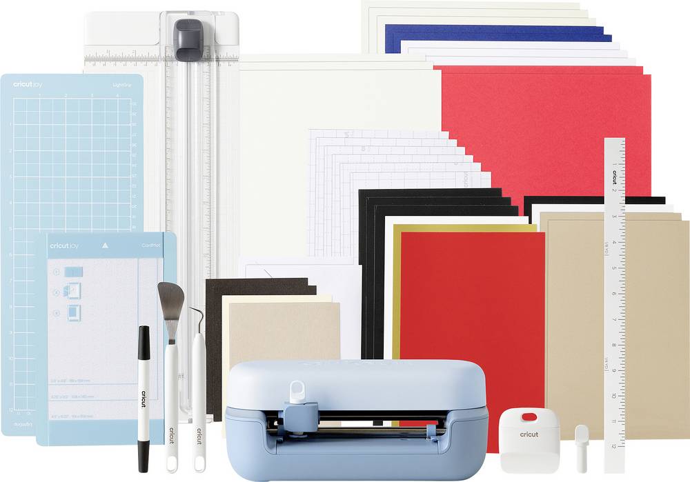 Cricut JOY 2 Essential Bundle Blue(P), Schneideplotter mit 29.7 cm Schnittbreite und Zubehör für bis zu 35 Projekte