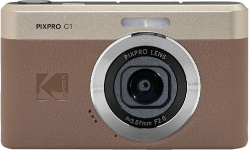 KODAK Pixpro C1, Ultrakompakte Digitalkamera mit 13MP BSI CMOS, 4X Zoom, 7,1 cm LCD-Bildschirm und LED-Blitz - Marron
