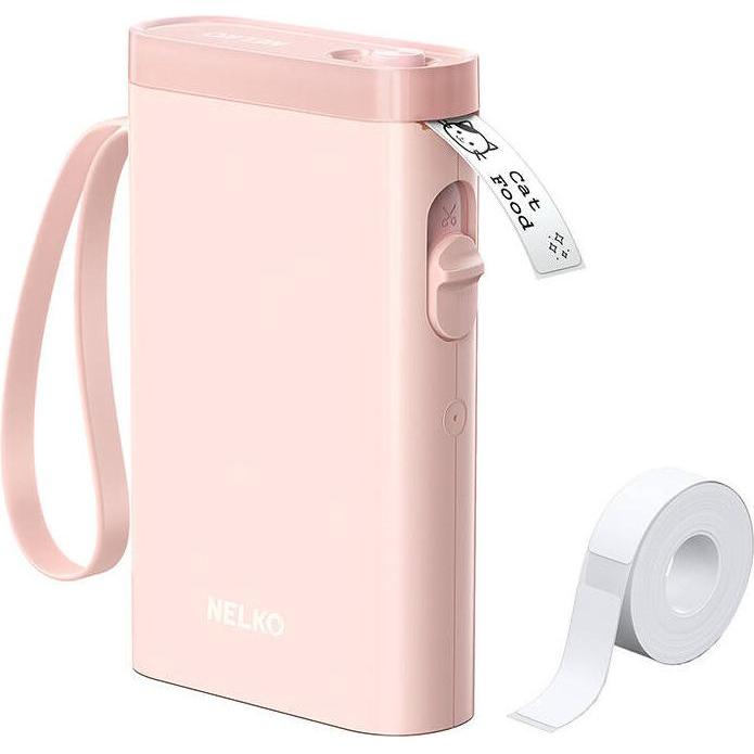 Nelko P21, Thermo-Etikettendrucker in Pink, 203 DPI, 60 mm/s Druckgeschwindigkeit, Bluetooth