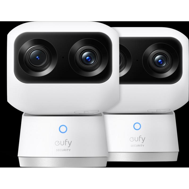eufy S350 Duo Pack, Netzwerkkamera mit 4K-Auflösung, 360-Grad-Drehung und Infrarot-Nachtsicht, Weiss