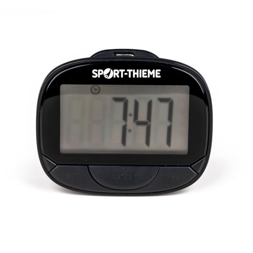 Sport-Thieme Schrittzähler 2GO, Echtzeit-Tracking von Schritten, Wegstrecke und Kalorien, kompakt und leicht, schwarz, 60x50x15 mm, batteriebetrieben, 37 g