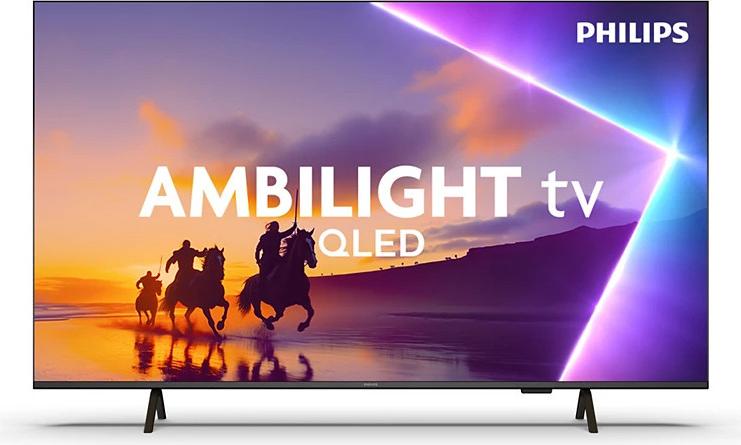 Philips 55PUS8450, 55 Zoll 4K QLED Ambilight Smart-TV mit WLAN, Schwarz