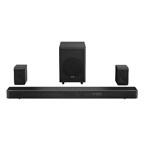 Hisense Soundbar AX5120G (2023) 5.1.2 Ch 420 W mit 180 W kabellosem Subwoofer, Dolby Atmos und EZ Play in Schwarz