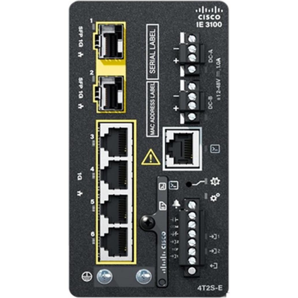 Cisco IE3100 W/4GE COPPER 2GE SFP, Netzwerk Switch mit 6 Ports, Schwarz – Robuste, verwaltete Verbindung für industrielle Anwendungen