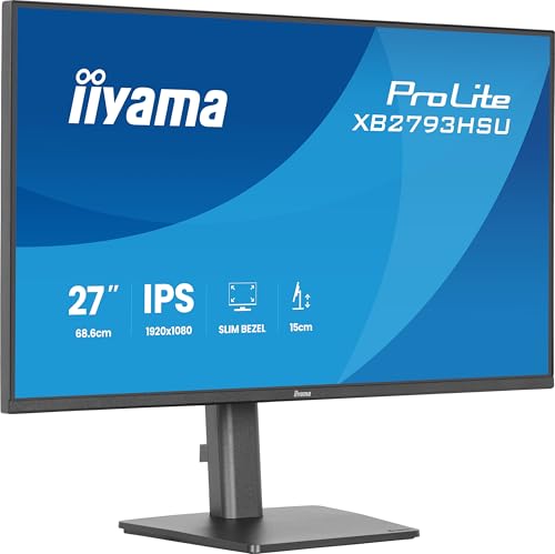 iiyama Prolite XB2793HSU-B1, 27" IPS LED-Monitor Full-HD 120Hz mit Höhenverstellung, Pivot und USB-Hub, schwarz