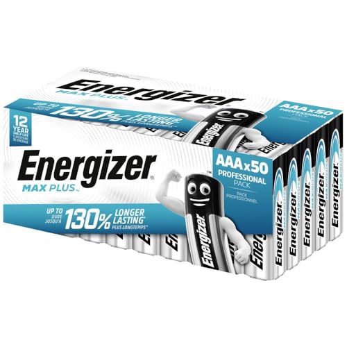 Energizer Max Plus Micro (AAA) Batterie, Alkali-Mangan 1.5 V, 50 Stück, 12 Jahre lagerfähig