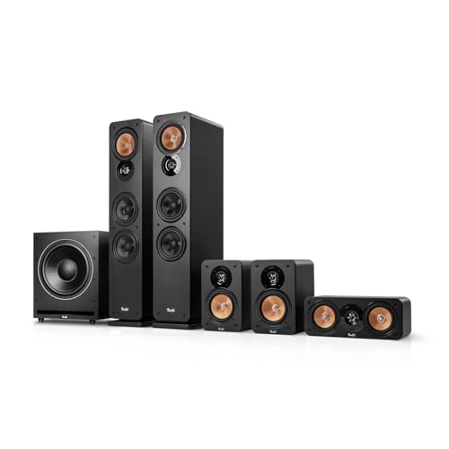 Teufel Ultima 40 Surround Power Edition 5.1-Set, Heimkino Lautsprecher mit 6000 Subwoofer, optional kabellos, Bassreflex, 3-Wege-System, schwarz