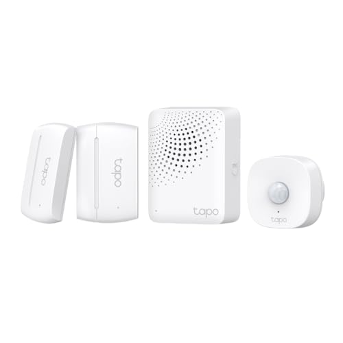 TP-Link Tapo Smart Sensor Starter Kit, Smart Home Hub mit freihändiger Bewegungserkennung, Tür- und Fenstersicherung, energieeffizient, Weiß