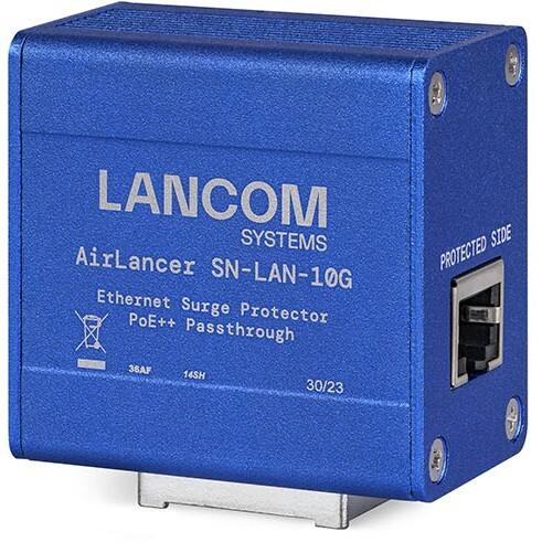 Lancom Systems AirLancer SN-LAN 10G, Überspannungsschutzadapter für LAN-Geräte mit RJ45, PoE-kompatibel, blau