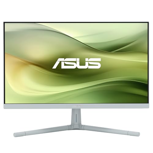 ASUS Eye Care VU279CFE-G, 27 Zoll Full HD Monitor, 100 Hz, 1ms MPRT, AdaptiveSync, GreenProduct, Epeat Gold, IPS Panel, Vesa 75x75, HDMI, USB-C mit 15W PD, ergonomisch, Green Grey