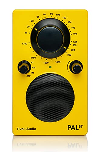 Tivoli Audio PAL BT Tragbares Radio Bluetooth FM/AM (Gelb/Schwarz) - Kabelloser Lautsprecher mit 16 Stunden Akkulaufzeit