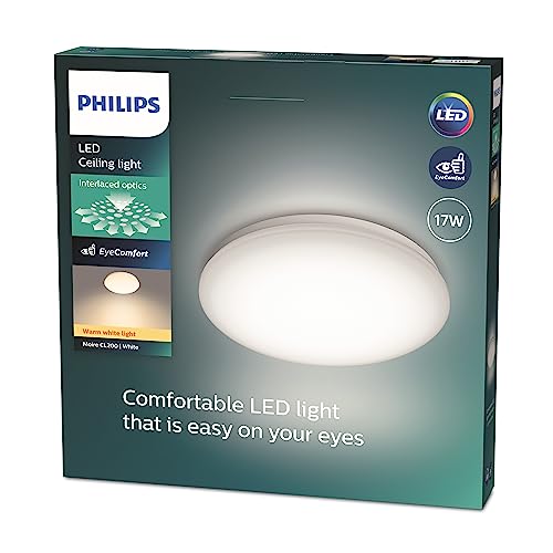 PHILIPS Moire Wand- und Deckenleuchte, 17W, warmweiß, weiß