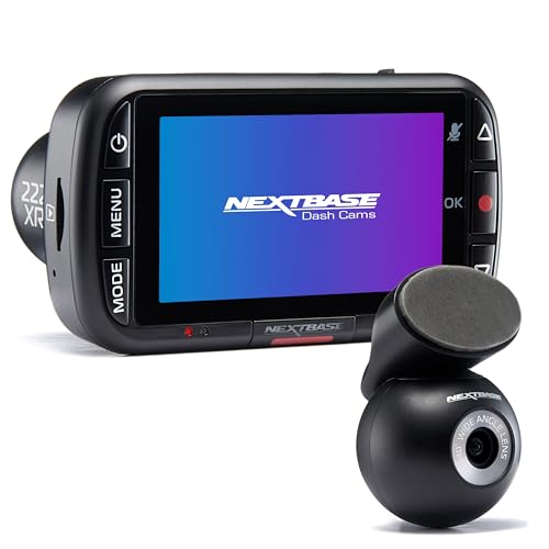 NextBase 222XR Front und Rear Dash Cam, Full HD 1080p, mit intelligentem Parkmodus, schwarz