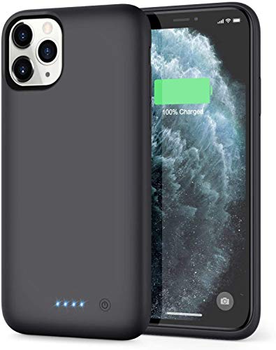 iPosible Akkuhülle für iPhone 11 Pro Max,7800mAh Zusatzakku Ladehülle Handyhülle Akku Battery Case Powerbank Hülle für iPhone 11 Pro Max [6,5 Zoll] Tragbare Akku Hülle Akku Case-Schwarz