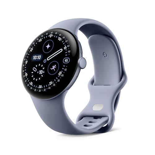 Google Pixel Watch 4 (45 mm), Android-Smartwatch mit Gesundheits- und Fitness-Tracking, Aluminiumgehäuse in Satin Moonstone, LTE