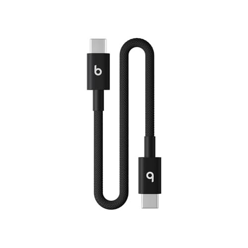 Beats USB-C auf USB-C Kabel, 20 cm, Schnelles Laden, Langlebiges und Verwicklungsfreies Design, Power-Schwarz