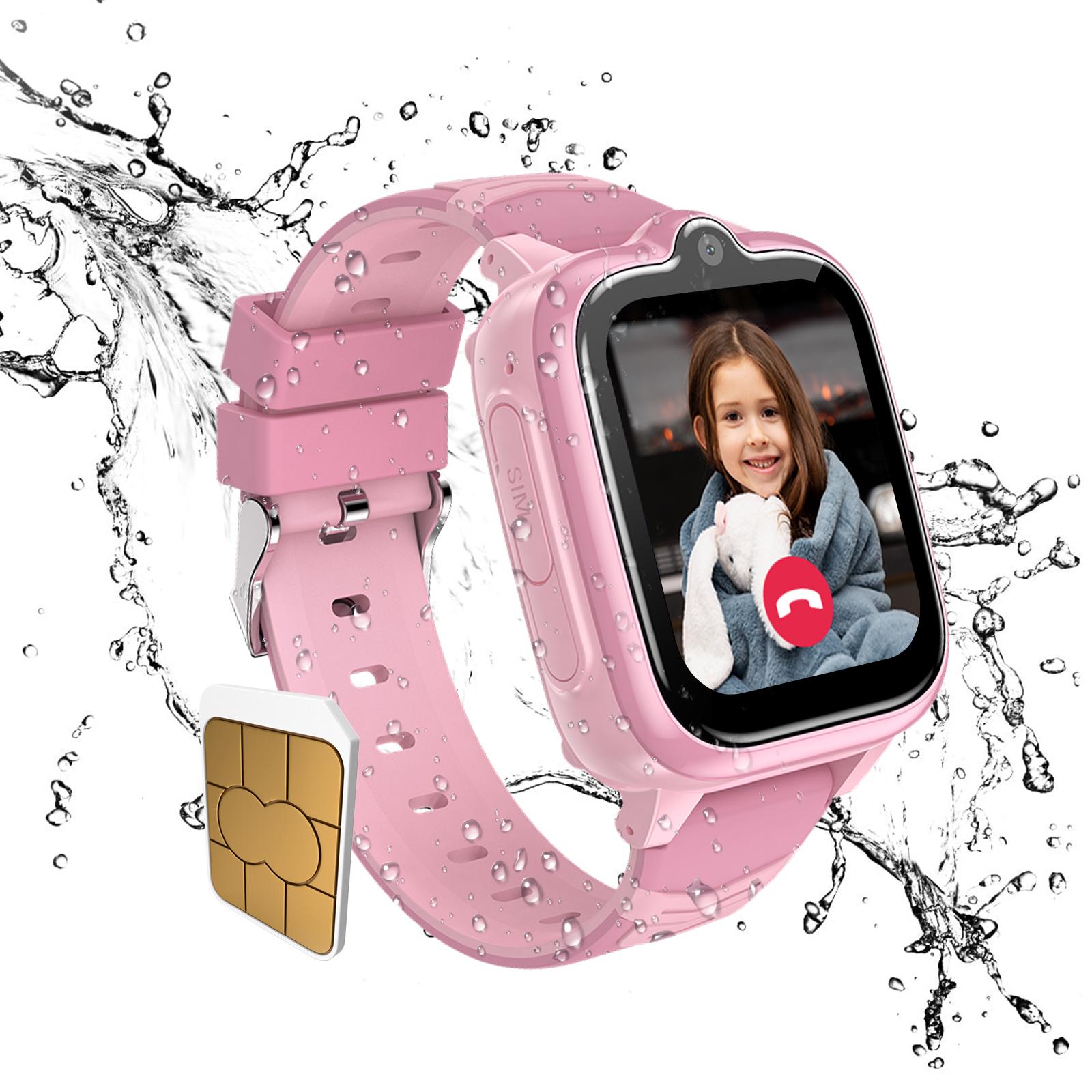 Blackview Z10 Kinderuhr Smartwatch, GPS, 4G-Videoanrufe, 1.83" IPS, IP67, Bluetooth, 1GB+8GB, Blau/Rosa