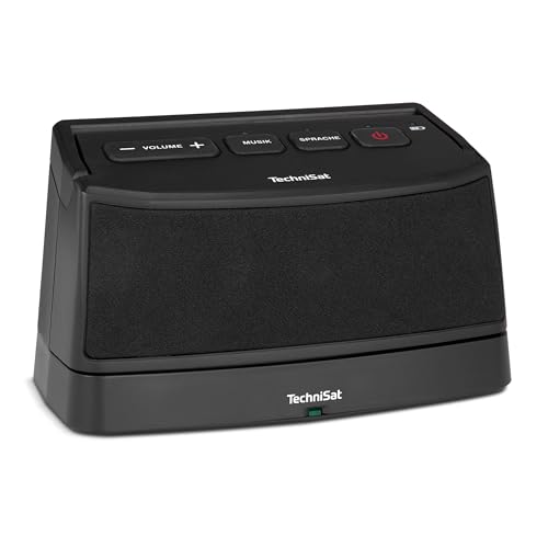 TechniSat ISIBOX 1, TV Hörverstärker für Senioren, 2,4 GHz Funk-Lautsprecher mit 25m Reichweite, Akkubetrieb bis 6h, AUX- und Toslink-Eingang