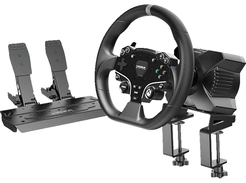 MOZA RACING R3 Racing Set, Gaming-Lenkrad für XBOX und PC mit DD R3 Wheelbase, 22 programmierbaren Tasten und SR-P Lite Pedalen, Schwarz