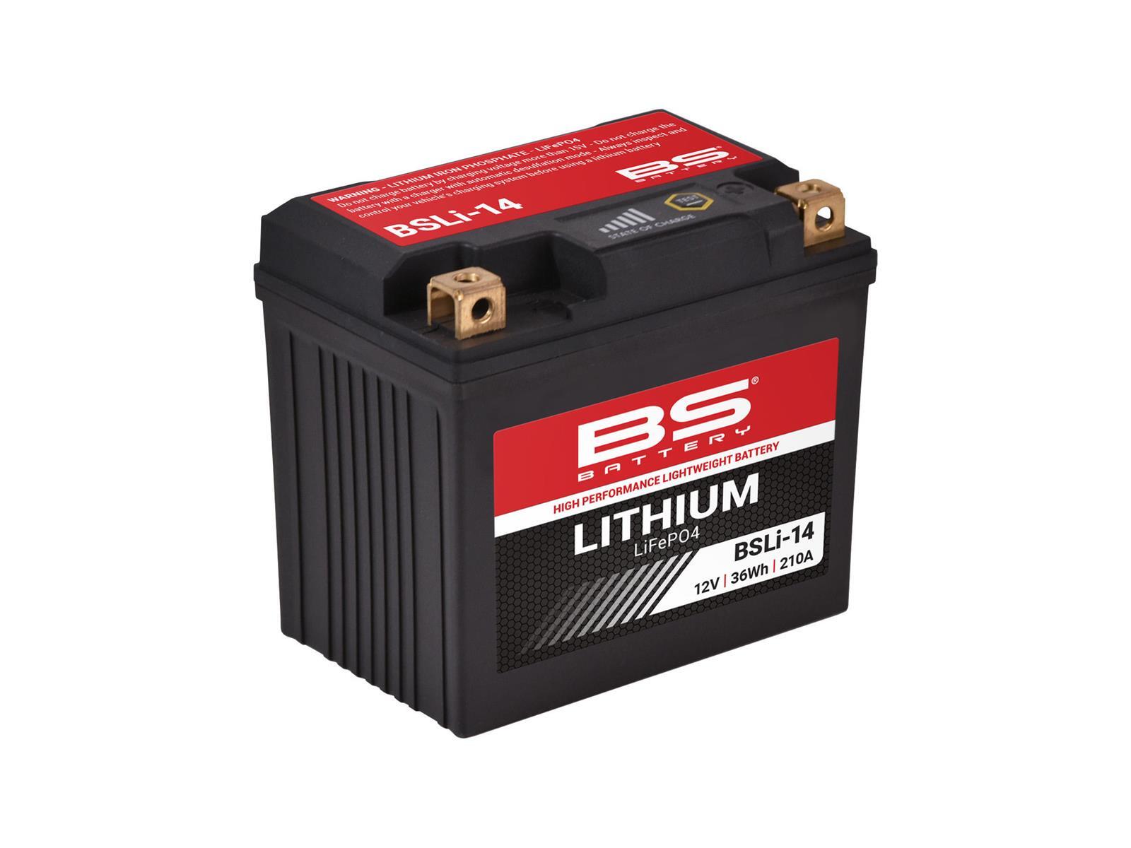 BS Battery BSLI-14, Lithium-Ionen-Batterie 12,8V 3Ah mit Spannungsanzeige, ultraleicht und wartungsfrei