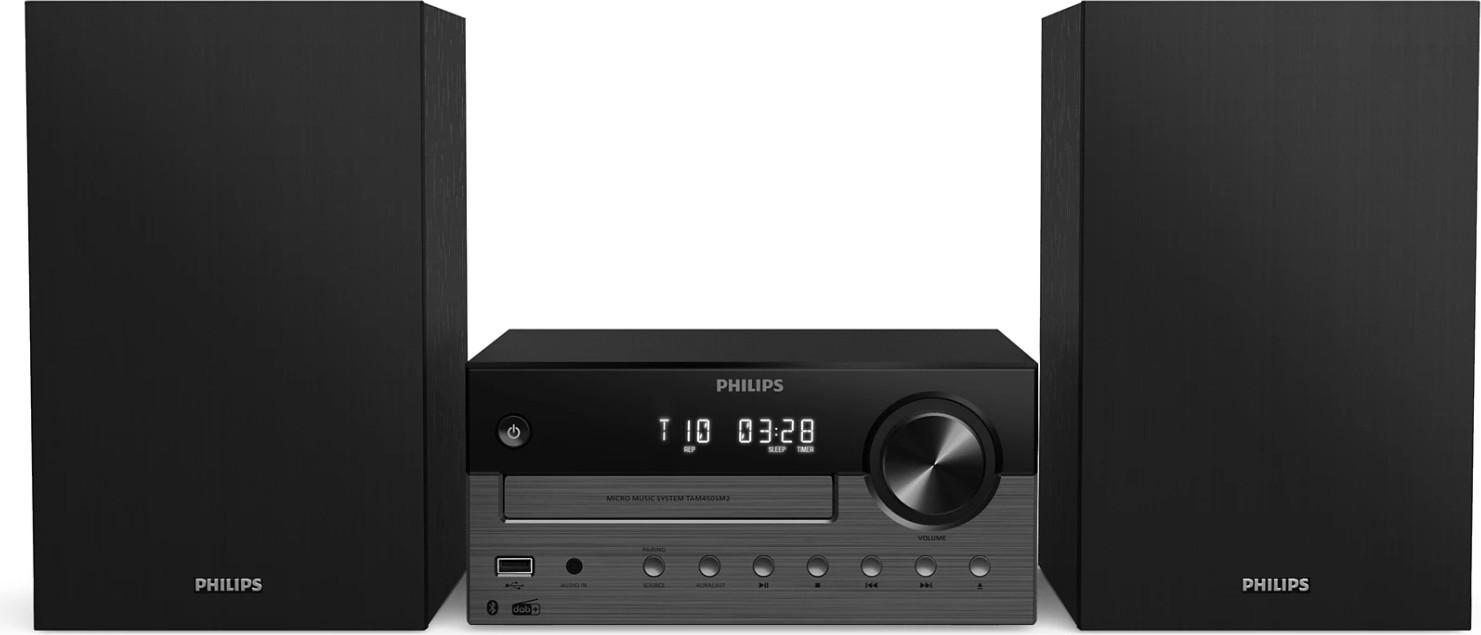 Philips TAM4505M2/12 Mikrosystem Hi-Fi 80W, Bluetooth, DAB+, CD, USB, Schwarz/Dunkelgrau