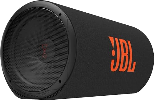 JBL BassPro Tube 12 Zoll 30cm Subwoofer Auto Aktiv, Tube Bassbox mit 450W Max Klasse D Verstärker, Patentierte Tiefbass Slipstream-Port, Fernbedienung