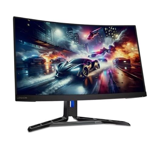 Lenovo Legion R27qc-30 - 27" gewölbter Spielemonitor (180Hz, 0,5ms MPRT, 16:9, 2560 x 1440 Pixel, HDMI+DP, 3Wx2 Lautsprecher, EyeSafe) VESA 100mm, Schwenk- und Einstellbar auf, Schwarz