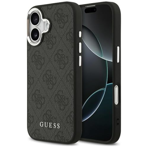 CG MOBILE Guess 4G Classic Logo Hardcase kompatibel mit MagSafe für iPhone 17, TPU/PC/Kunstleder, Schwarz