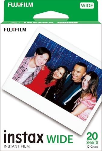 FUJIFILM Instax WIDE Film, Sofortbildfilm für Instax Kameras, Doppelpack 20 Bilder mit weißen Rahmen