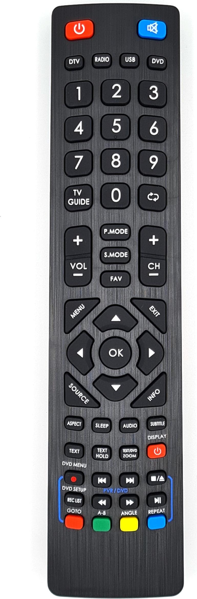 Alltro Ersatz Fernbedienung für Blaupunkt TV 23/157I-GB-3B-HBKDU-EU, kompatibel mit Sharp TV, 10 m Reichweite, AAA Batterie, 72 g leicht