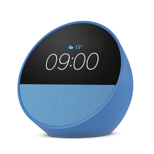 Amazon Echo Spot (2024), smarter Wecker mit sattem Klang und Alexa, Blau Tests, Infos