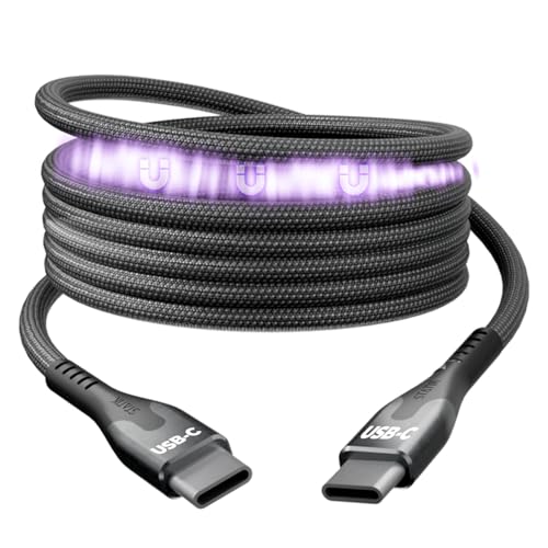 Statik USB Typ C – USB Typ C Kabel (2 m, USB 2.0, 100 W, magnetisch, robustes Nylongeflecht)