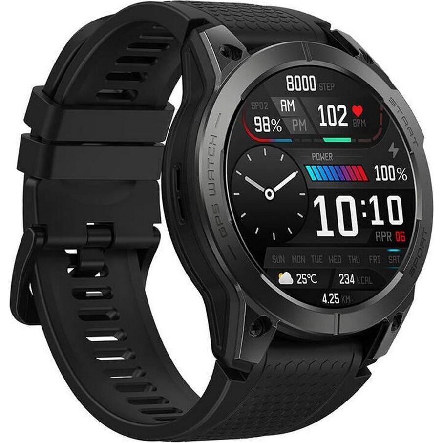 Zeblaze Stratos 3, Smartwatch mit Ultra HD AMOLED-Display, GPS, OHR-Sensor und IP68 Wasserbeständigkeit, schwarz