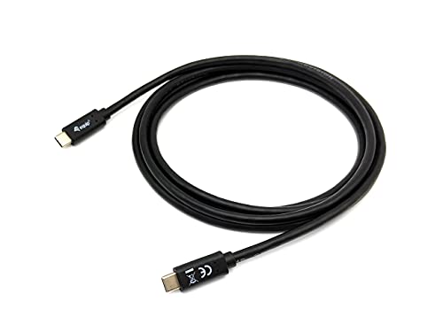 Equip USB 3.2 Gen 1 Typ C auf Typ C Kabel, 2.0 m, schwarze PVC-Hülle, maximale Datenübertragungsrate 5000 Mbit/s, Plug & Play