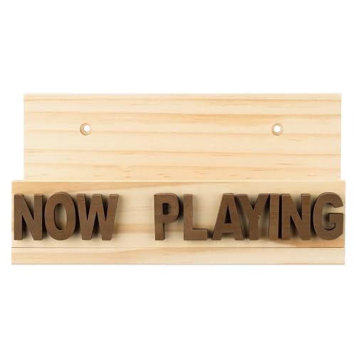 Navaris Plattenhalter aus Holz - Plattenständer Vinyl - LP Schallplatten Halterung Schallplattenhalter - Vinyl Halter für 8 Platten - Wand oder Stand - Now Playing