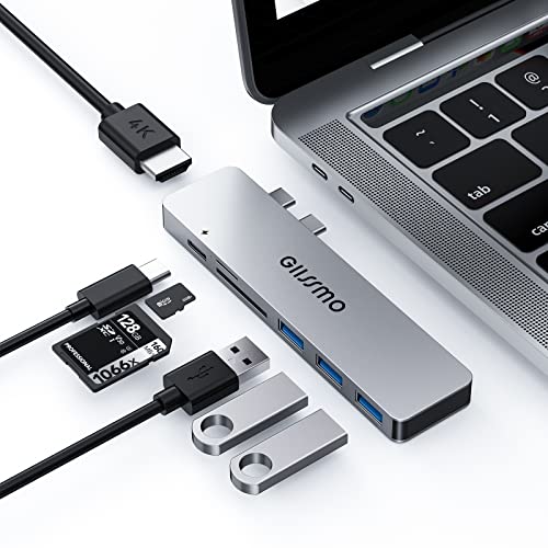 GIISSMO MacBook Adapter, USB C Hub mit Thunderbolt 3, 4K 60Hz HDMI, 3 USB-A Ports, SD/TF Kartenleser, USB C MacBook Zubehör Kompatibel mit MacBook Pro M1/M2 2022-2016, MacBook Air 2020-2018